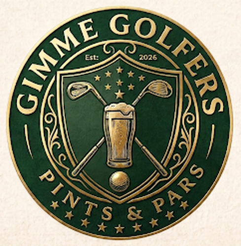 Gimme Golfers crest — Pints & Pars, est. 2026